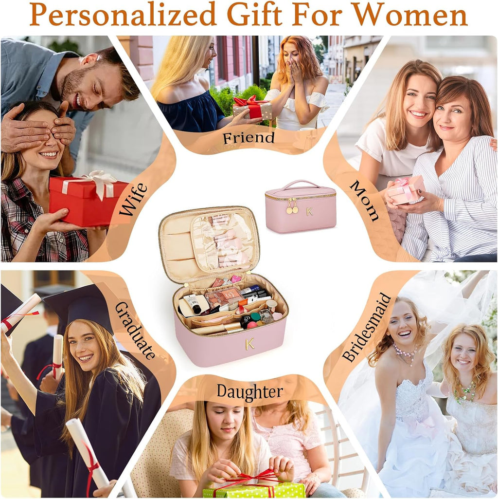 Personalized Makeup Bag Gifts for Women Travel Cosmetic Case