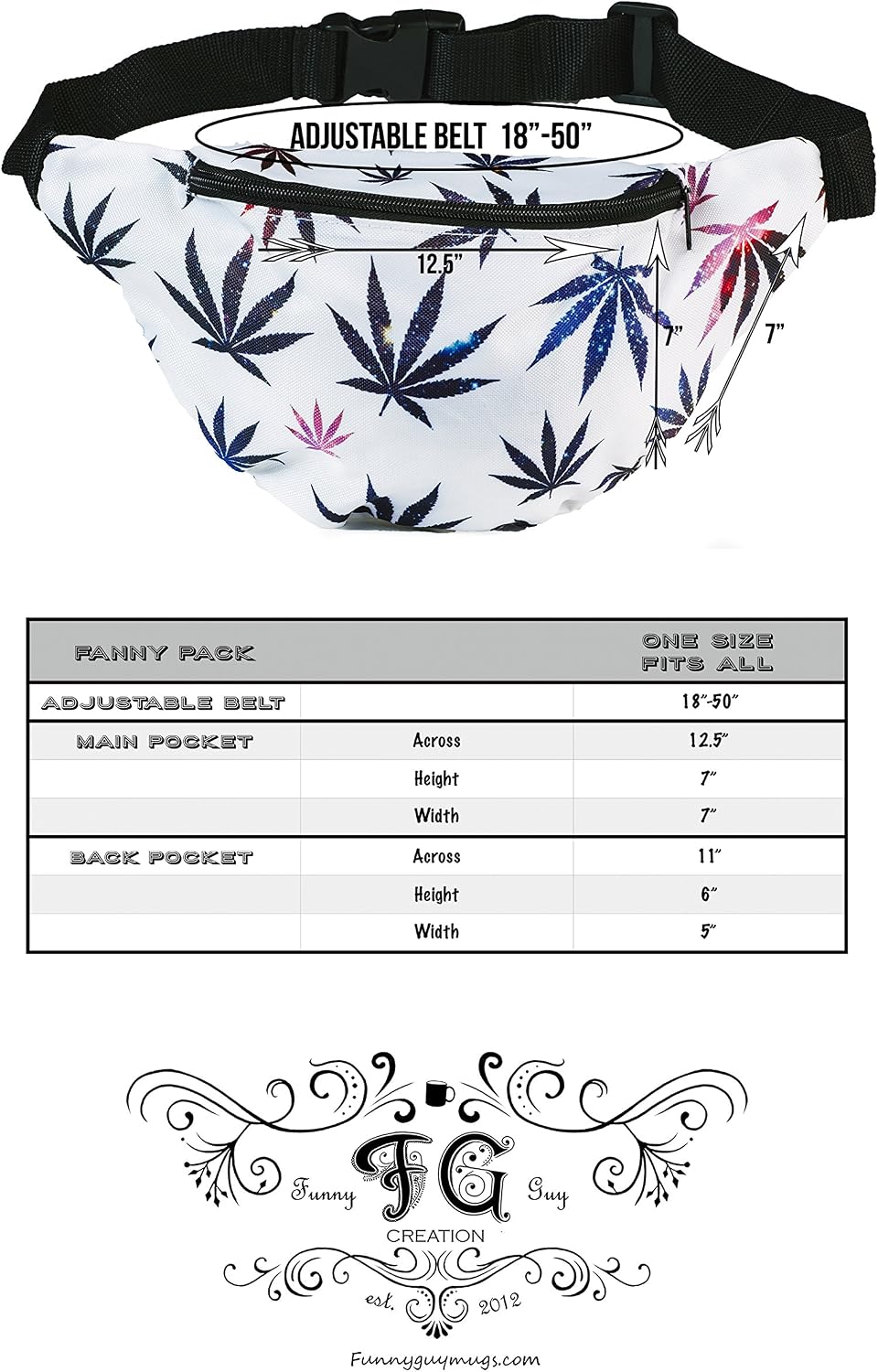 Funny Guy Mugs Galaxy Weed Fanny Pack