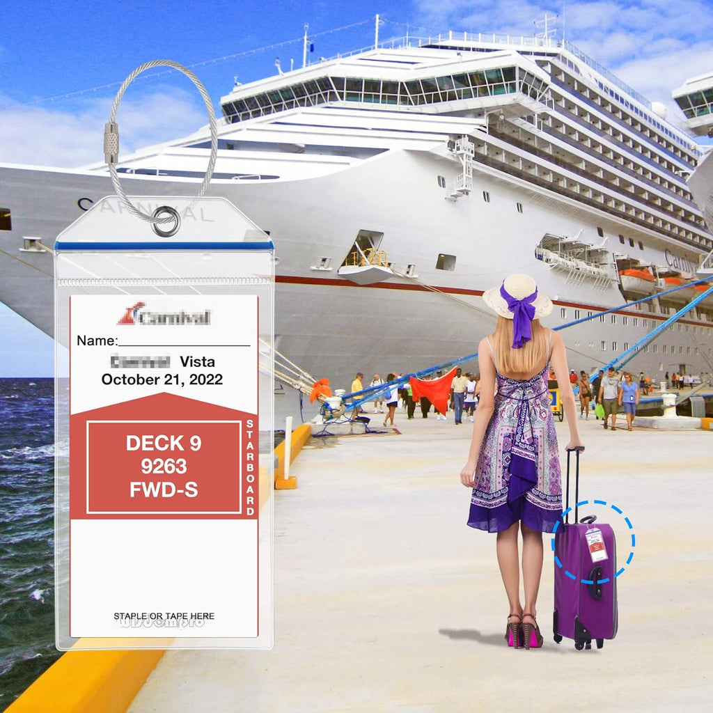 Wisdompro 5 Pack Cruise Luggage Tag Holder for Carnival, Princess, NCL, MSC