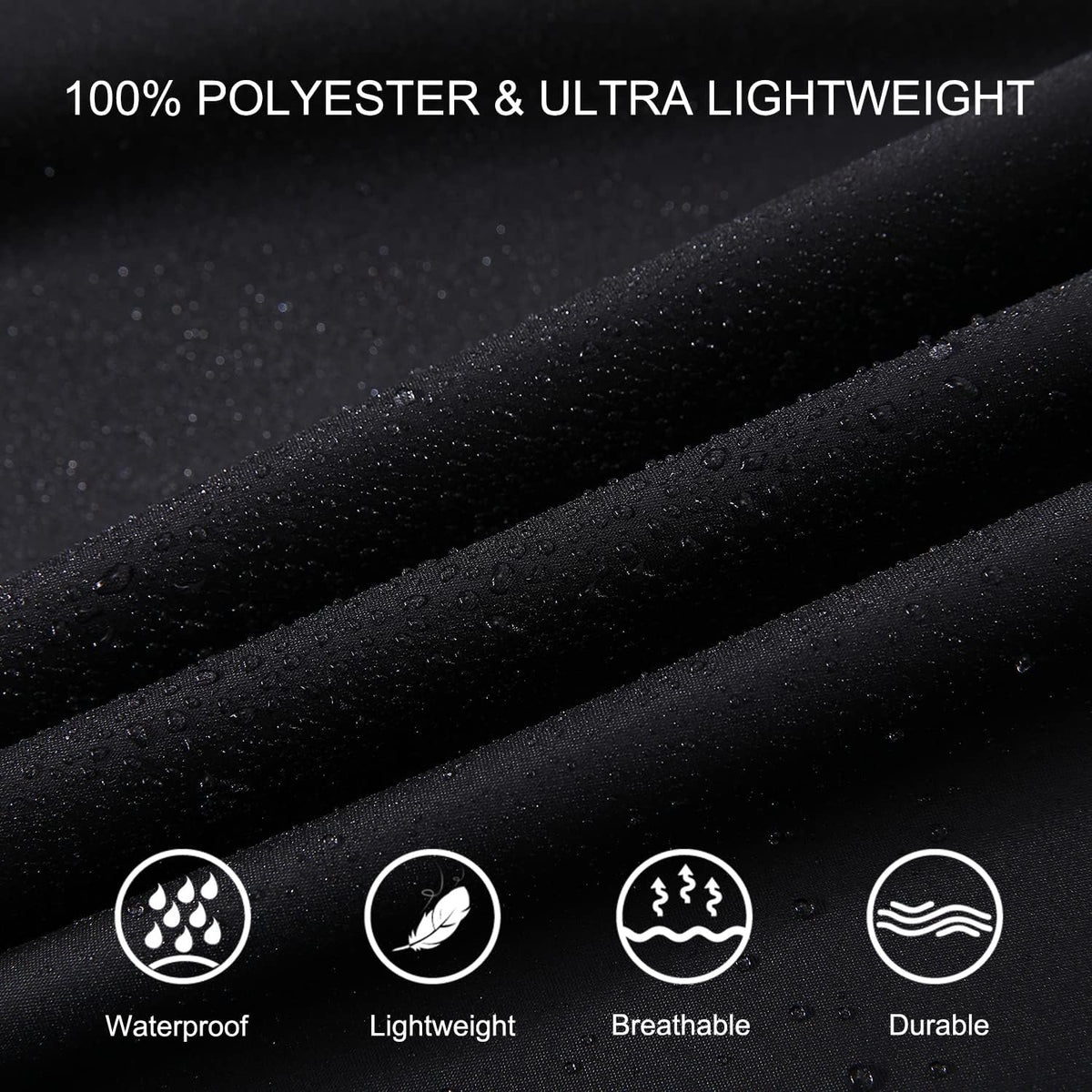 Waterproof Rain Poncho Hooded Outdoor Raincoat with Zipper Pockets