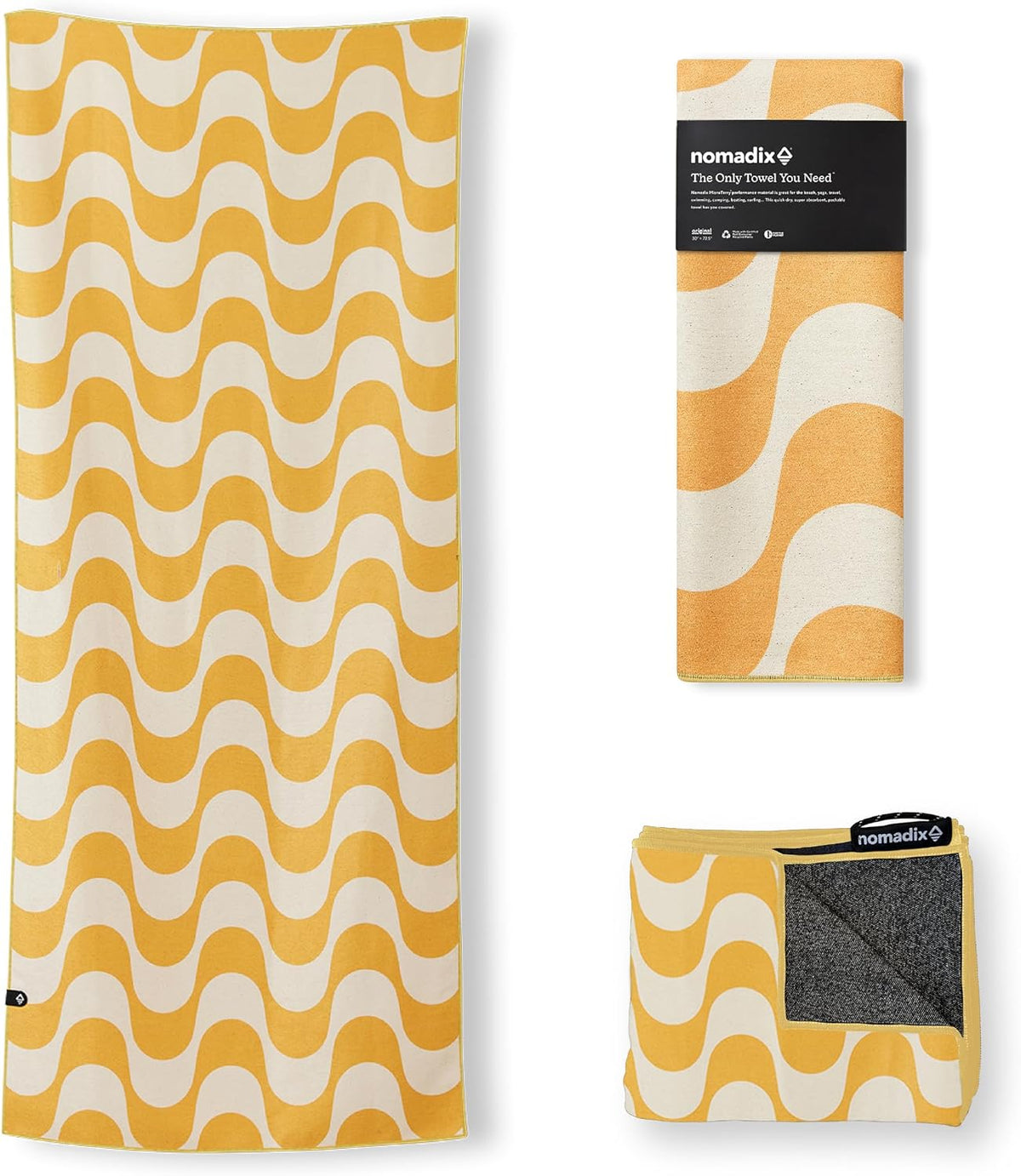 Nomadix Original Towel - Perfect for Beach, Pool, Travel, Camping, Yoga - Made with Recycled Materials - Super Absorbent - Sand Resistant (Copacabana Mango)