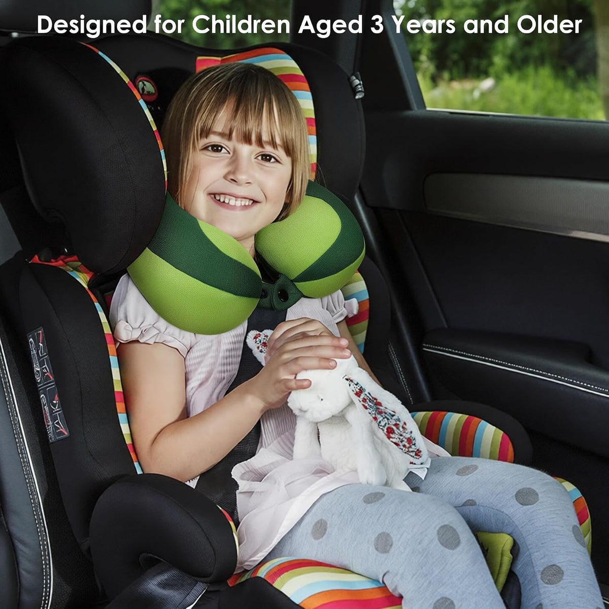 INFANZIA Kids Travel Neck Pillow for Ages 3 Years and up, for CarSeat Plane