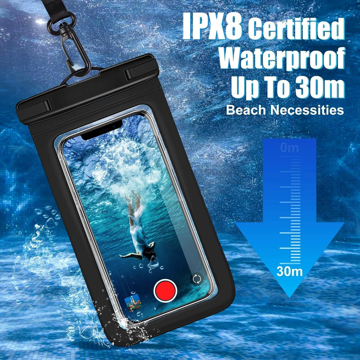 3 Pack Waterproof Phone Pouch IPX8 Universal Waterproof Case Dry Bag Phone Protector for iPhone 17/16/15/14 Pro Max Plus XS XR X8 Galaxy S25 S24 Pixel Up to 8.4"(Multicolor 3)