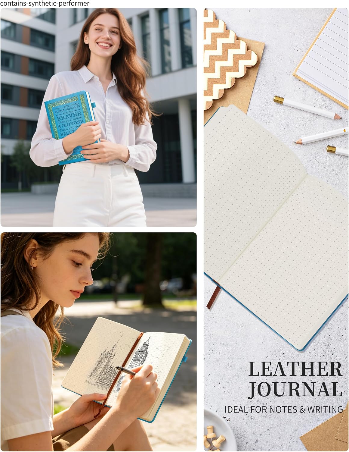 JOHSBYD Light blue Journal for Women - Dotted Journal Notebook