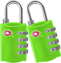 TSA Luggage Locks 2 Pack – 4-Digit Steel – Green