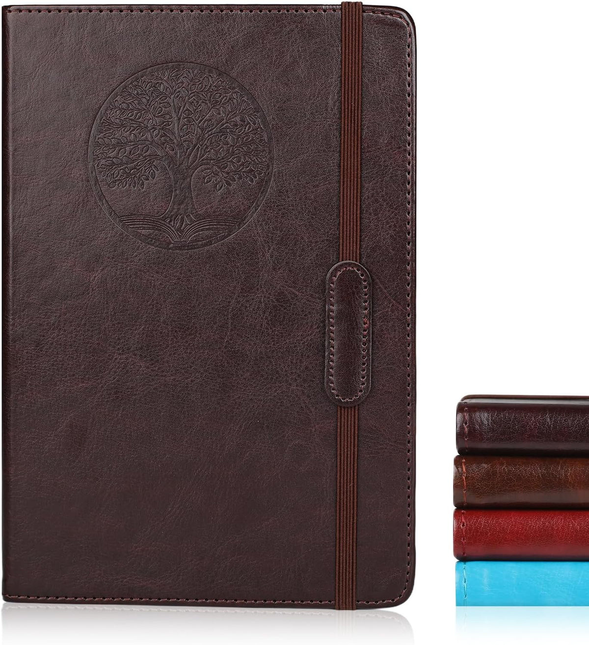 AZUREAL Journal for Women Men, Lined Journaling Notebooks A5 5.7X 8.3 in, Hardcover Leather Journal Diary 160 Pages, Journals for Writing, Travel, Business, Home & School (Black)
