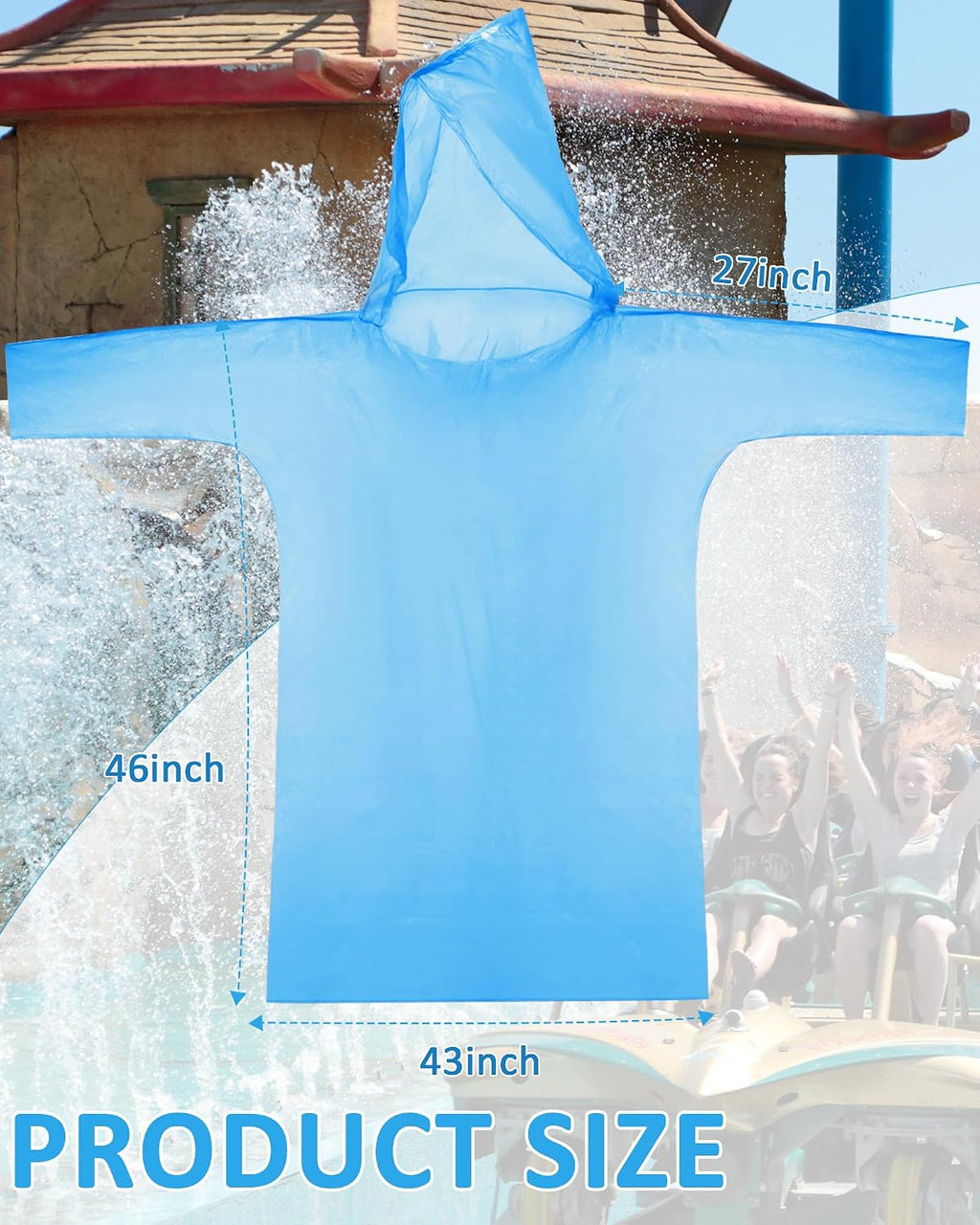 JaGely 120 Pack Disposable Rain Ponchos Bulk Adult Travel Gear