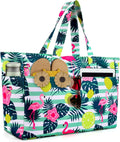 ISEYOU Extra Large Beach Bag Waterproof Beach Totes Bags for Women, Lightweight Foldable Pool Bag with Zipper Wet Compartment