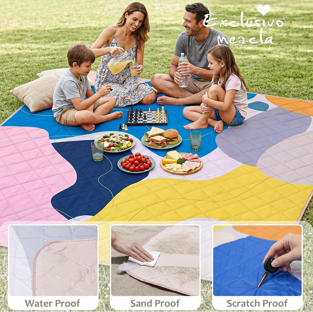 Exclusivo Mezcla Extra Large Waterproof Foldable Picnic Blanket