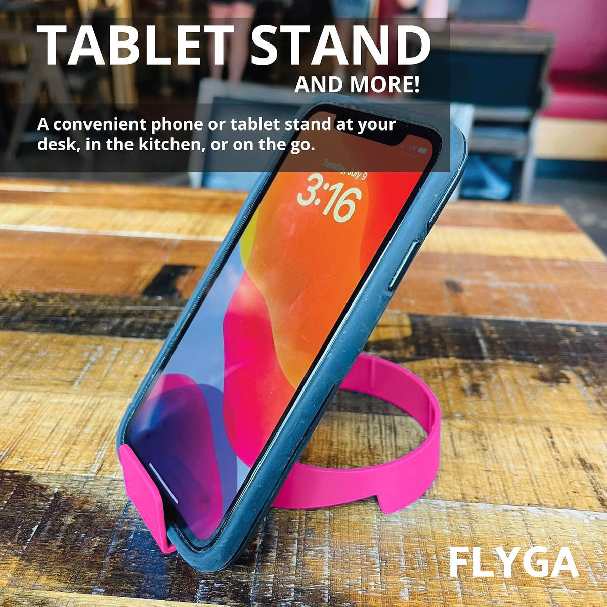 FLYGA Airplane Cup/Phone Holder Travel Accessory (Pink) Must Have Airplane Travel Essential Accessory for Flying Travel Gift Ideas