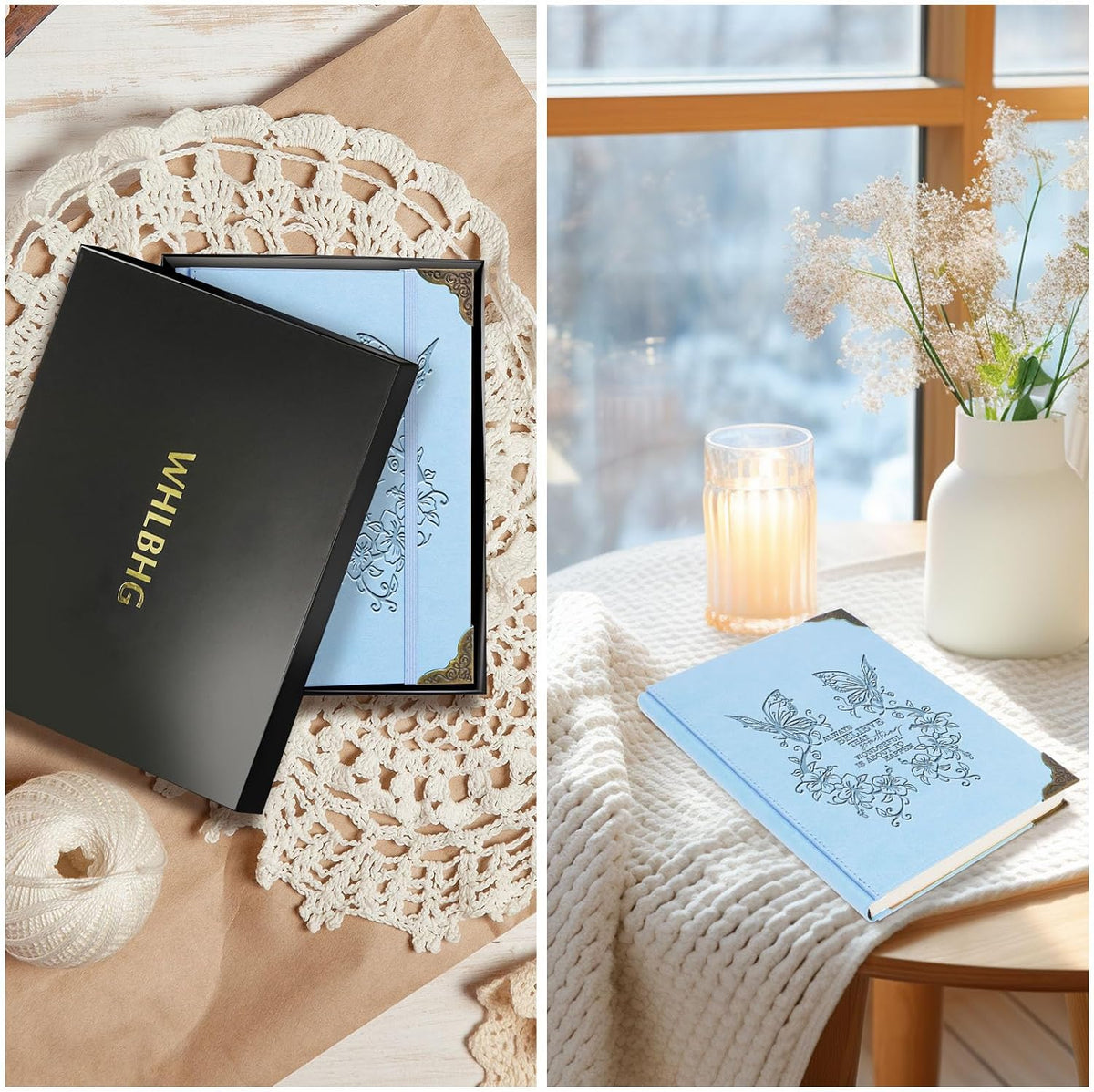 Butterfly Gifts for Women Men Butterfly Journal Floral Writing Notebook Encouragement Gift Inspirational A5 Notebooks for Work Travel School(Butterfly Believe -Light Blue)