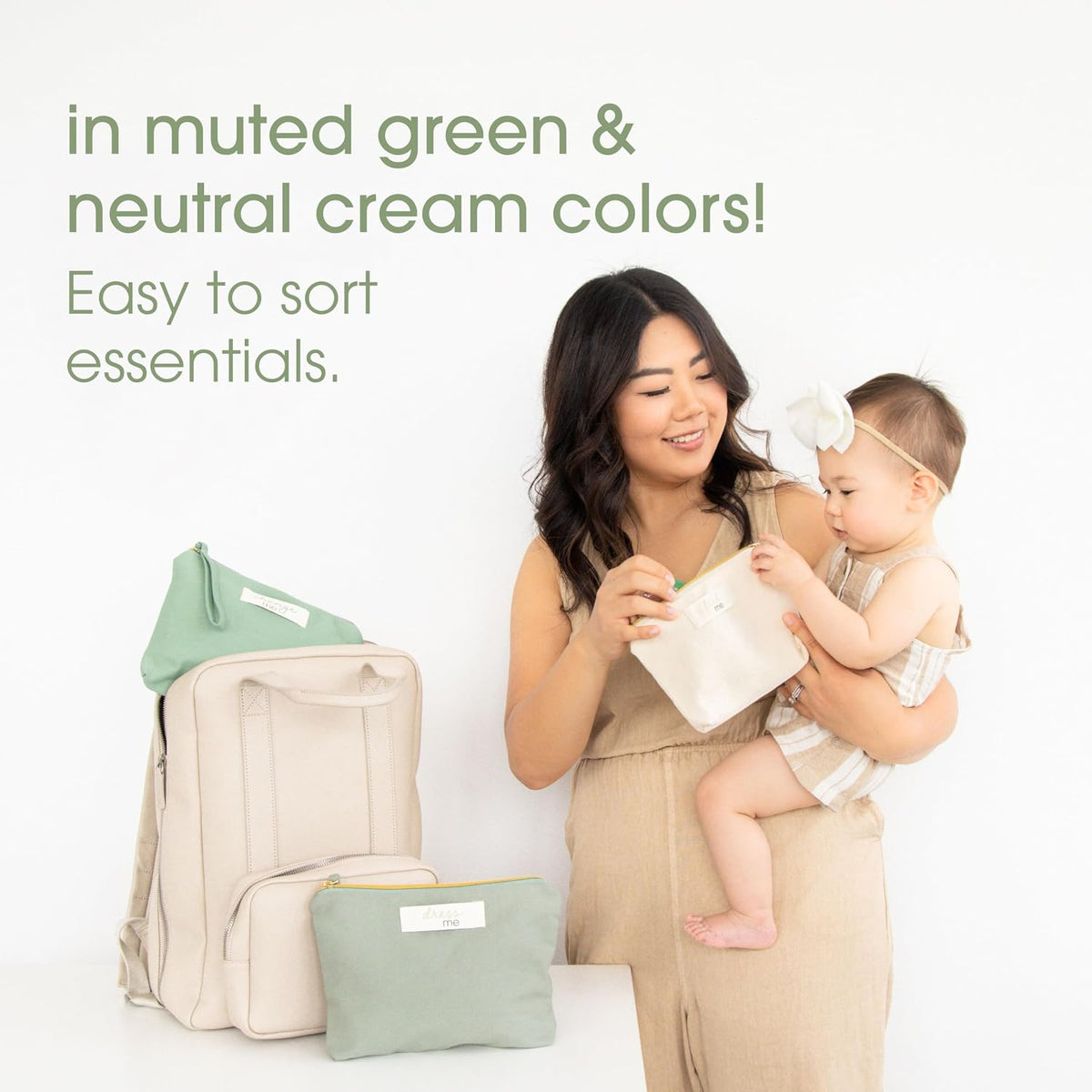 Pearhead Baby Diaper Bag Organizing Zipper Pouches, Set of 3