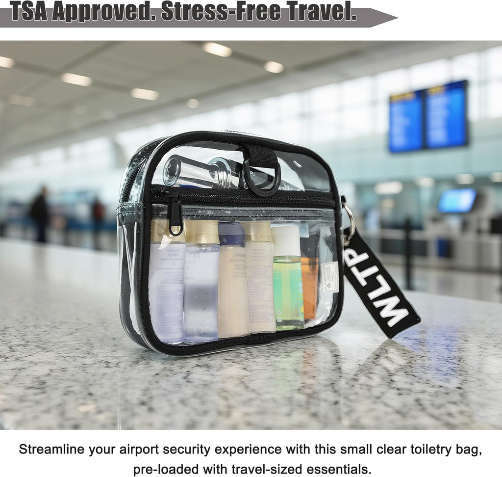 Rough Enough Clear Toiletry Bag Quart Size for Travel, Men Women
