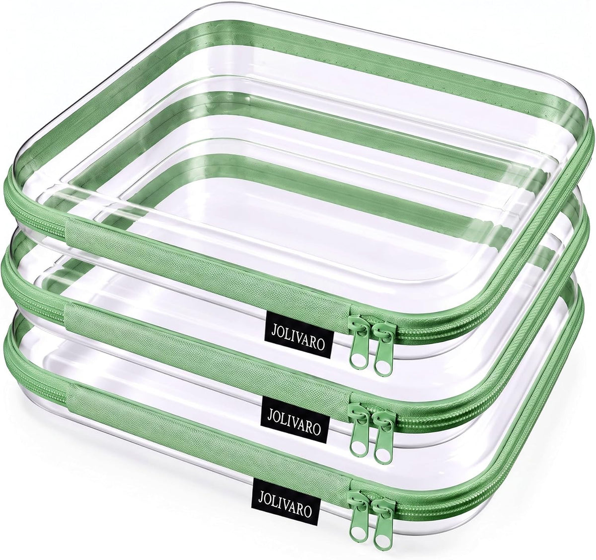 Clear Hard Shell Zipper Case Makeup Storage Organizer Pouches TSA Approved