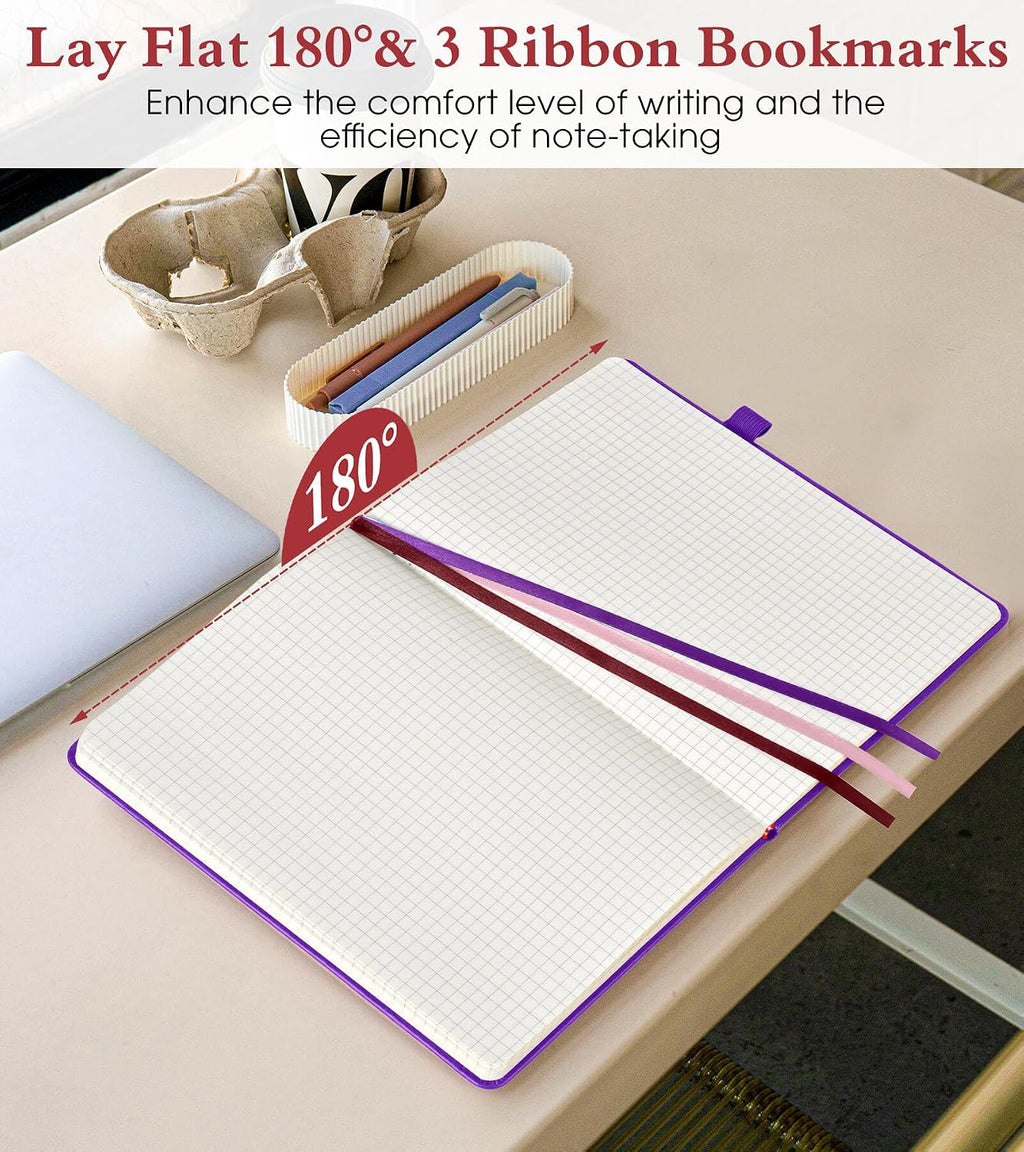 PAIBAS A5 Lined Journal, Leather Bound Notebook for Work & Travel 5.8"×8.5"