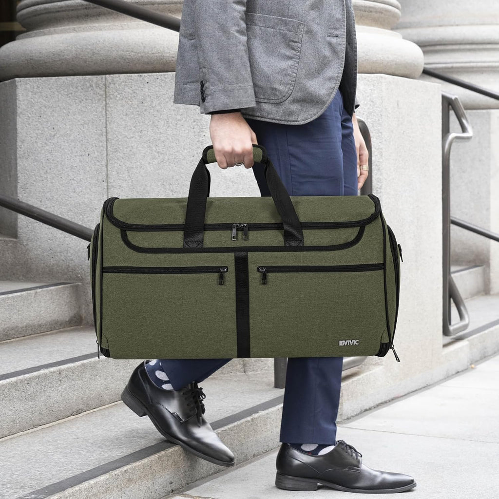 IBVIVIC Convertible Garment Bags for Travel, 50L Travel Garment Bag, Green