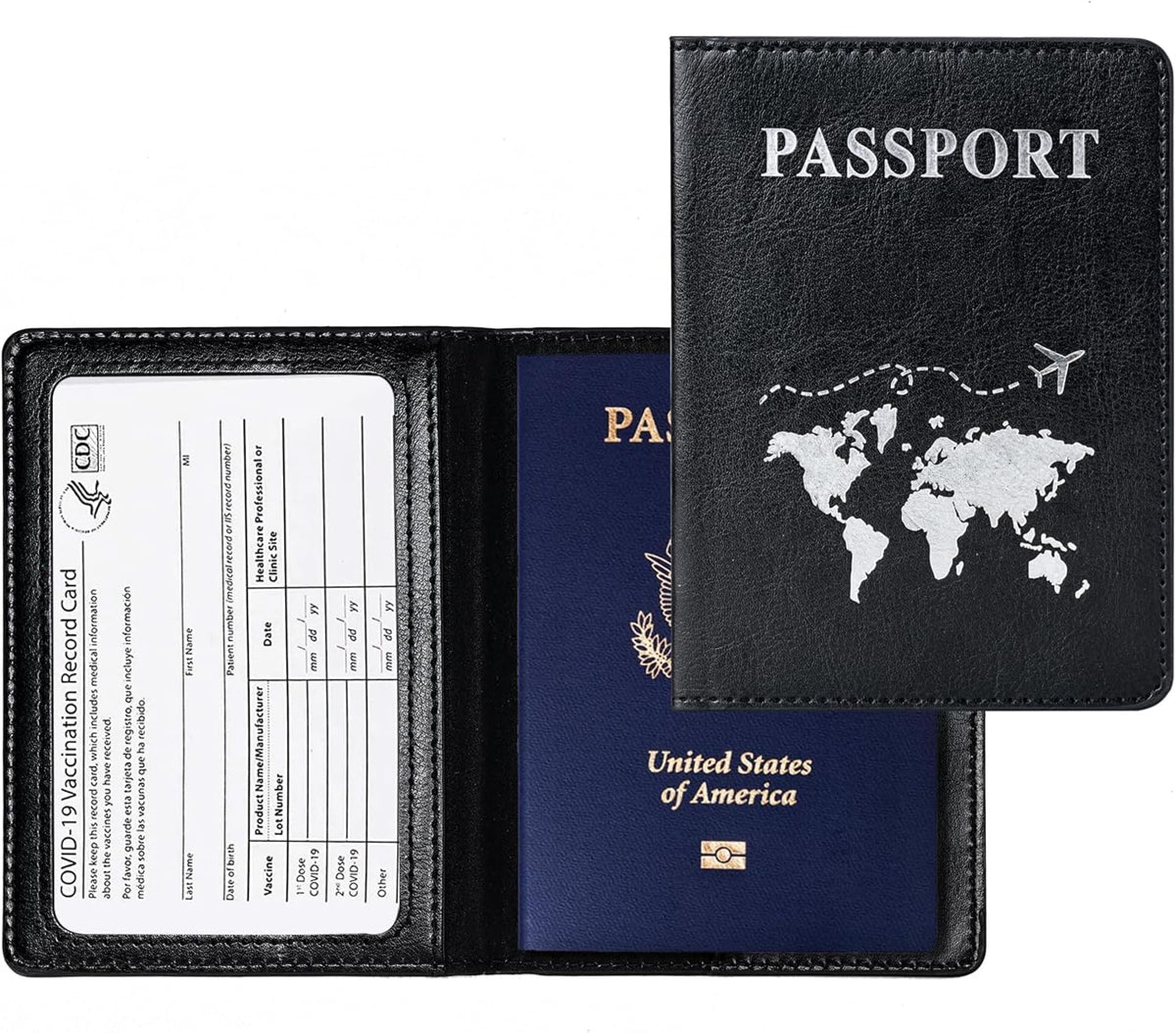 2 Pcs Passport Holders，Ultra Slim Passport Wallet for Travel Essentials