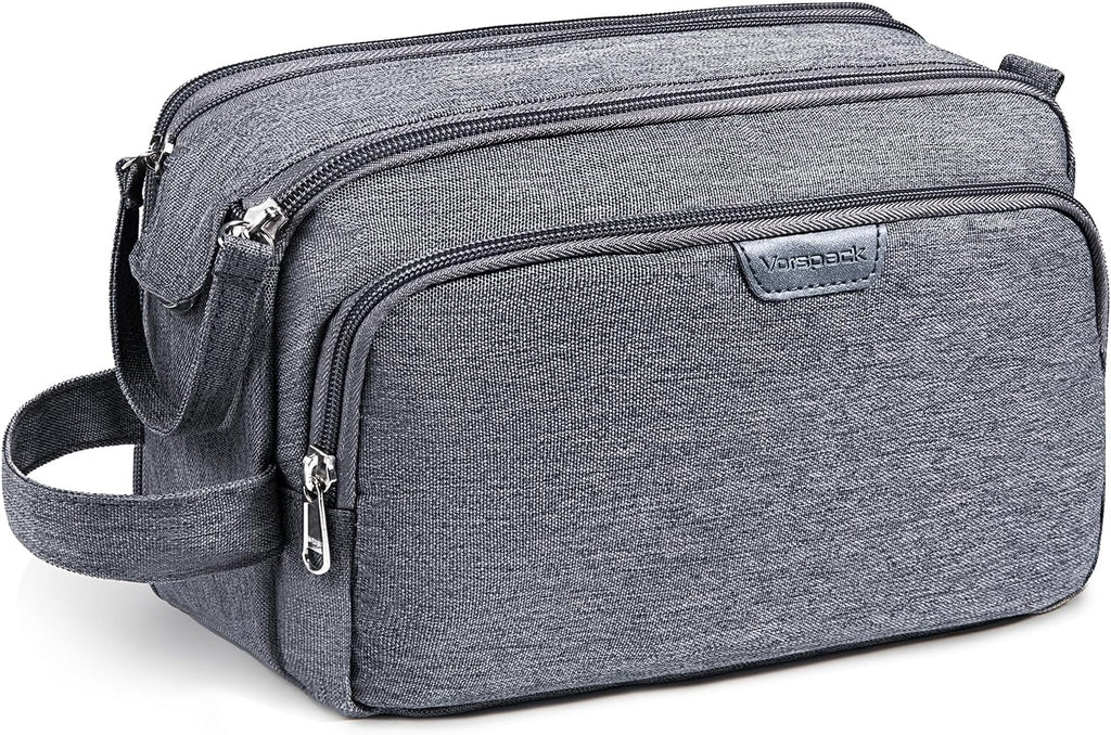 Vorspack Travel Toiletry Bag with Organized Compartment, Medium, Grey