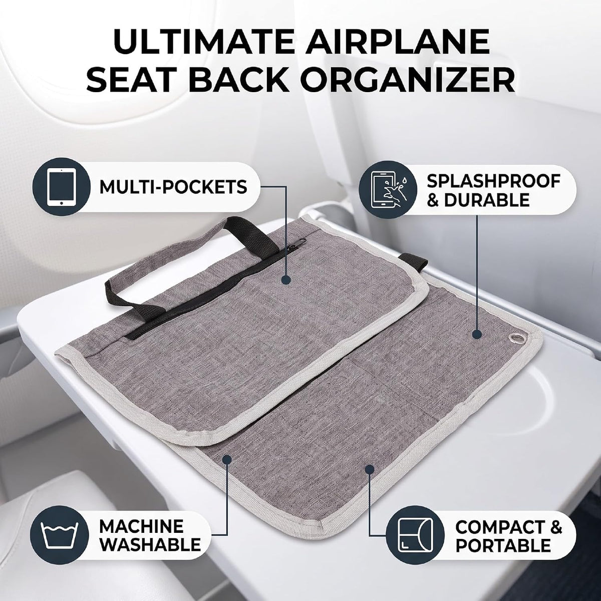 Yosoo Health Gear Airplane Seat Organizer Travel Storage Bag Multi Pocket