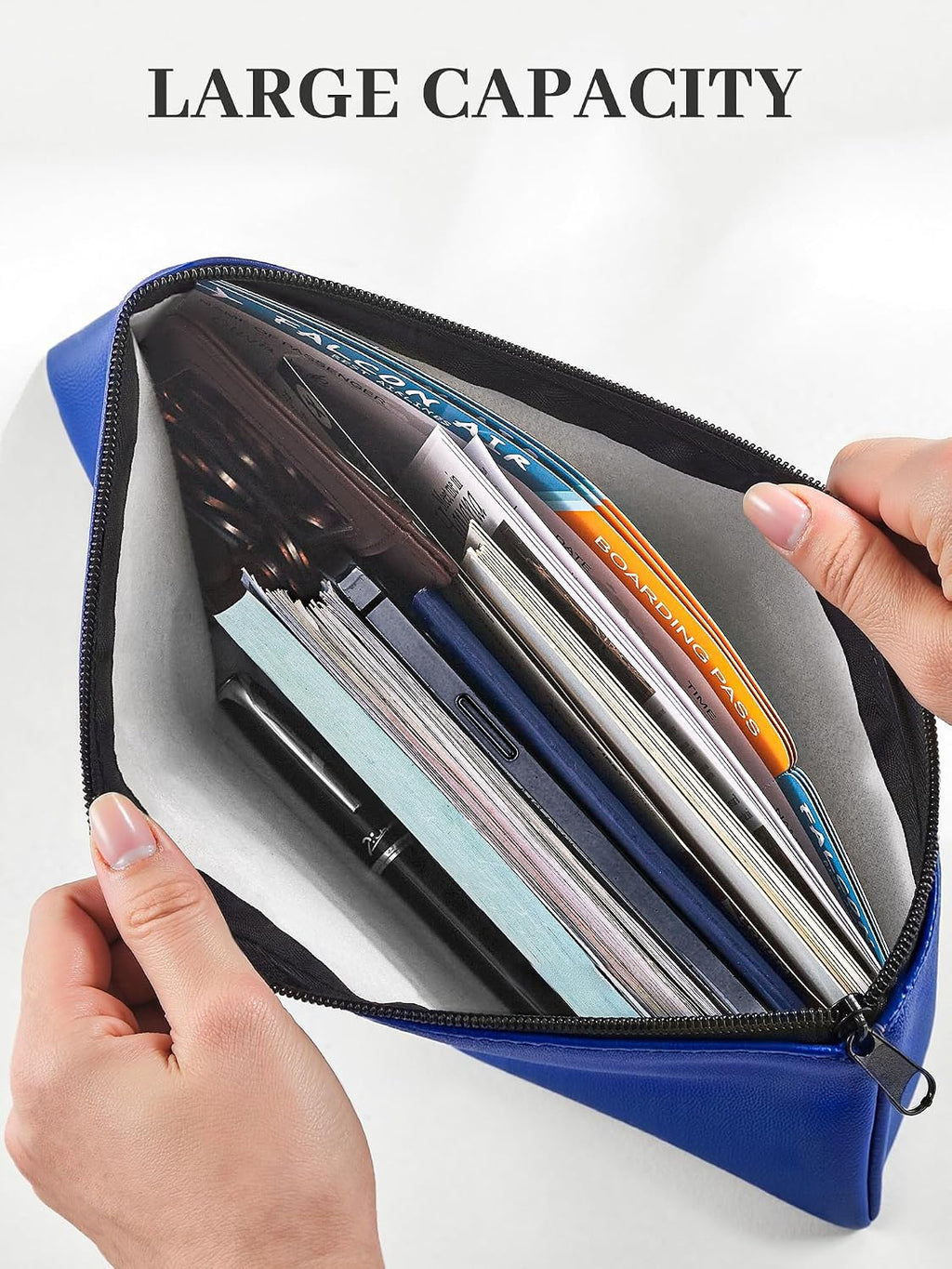 SMARTAKE Money Bags with Zipper, DIY Labels, 11.5 x 6.2 Inches, 4-Pack