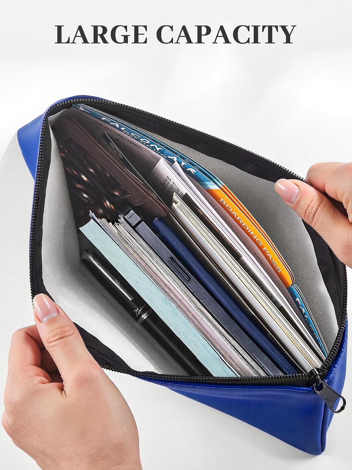 SMARTAKE Money Bags with Zipper, DIY Labels, 11.5 x 6.2 Inches, 4-Pack