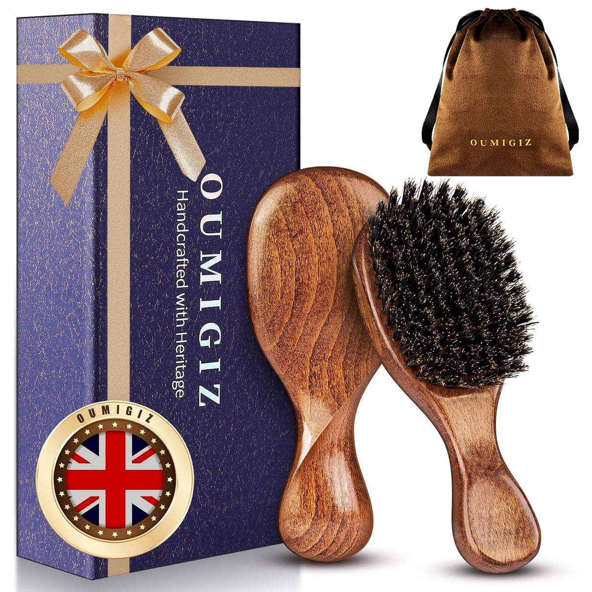 Small 100% Boar Bristle Hair Brush British Craftsmanship Handmade