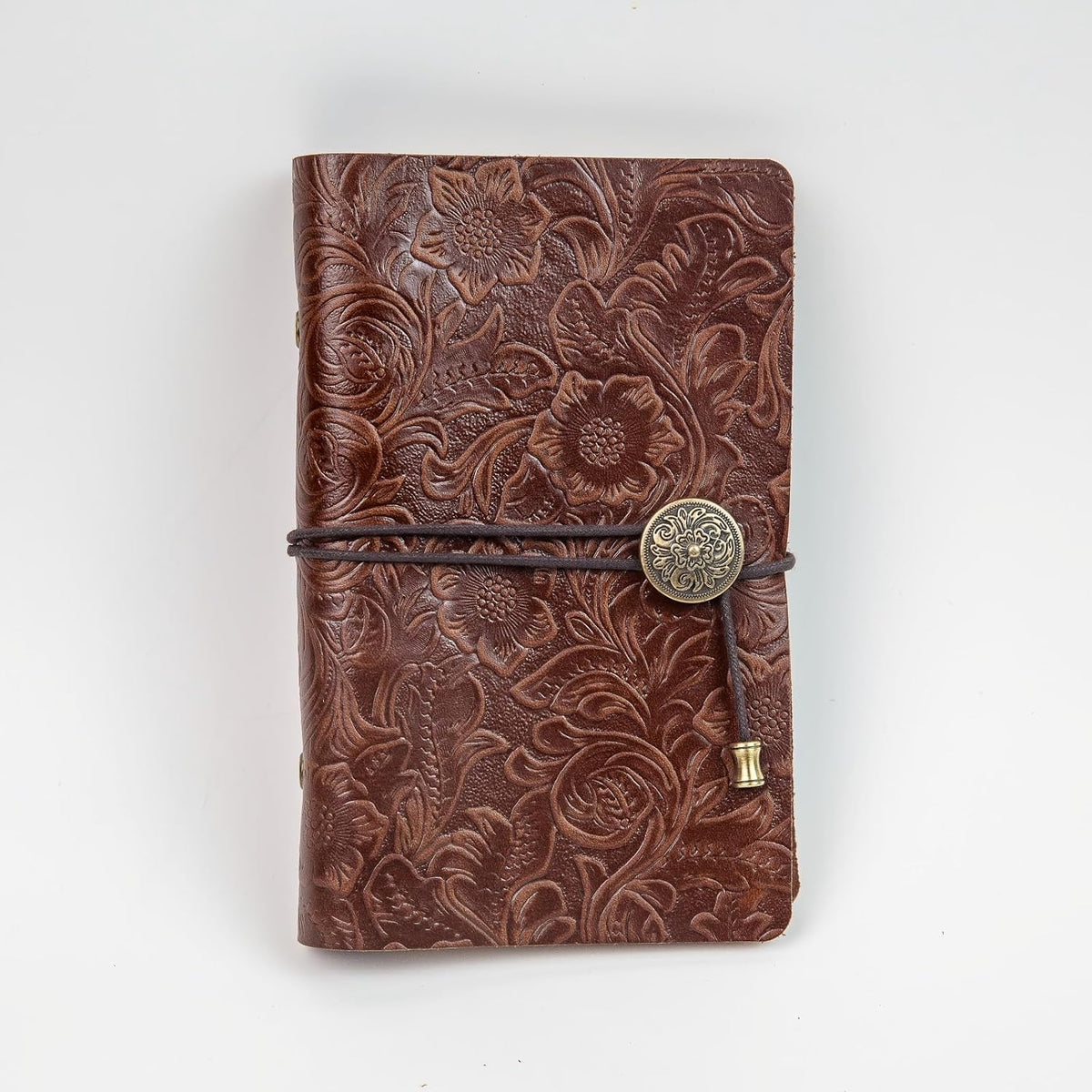 Refillable Leather Journal, Travelers Notebook Cover A6, Brown