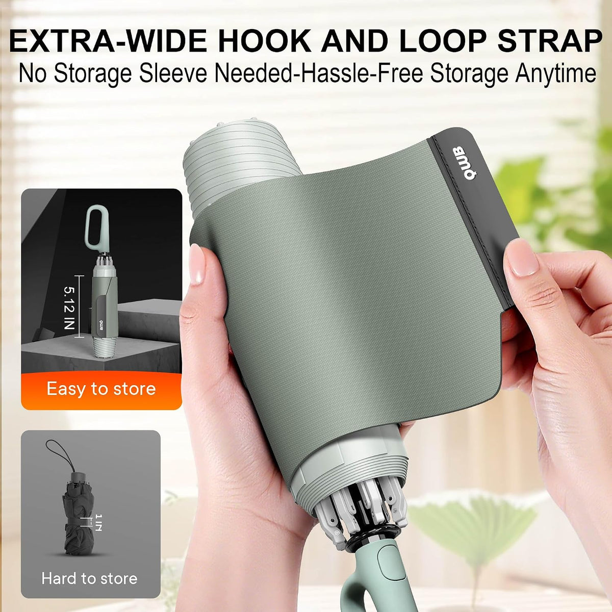 QWB Inverted Umbrella with Auto Open Close Windproof Compact Travel