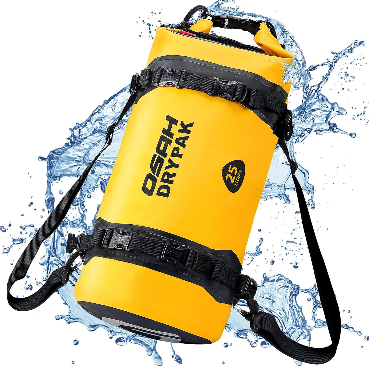 OSAH DRYPAK 25L Waterproof Dry Bag - Motorcycle Luggage Tail Bag with Straps for Back Seat, Roll Top Lightweight Waterproof Backpack Sack for Travel, Swimming, Boating, Kayaking, Camping and Beach