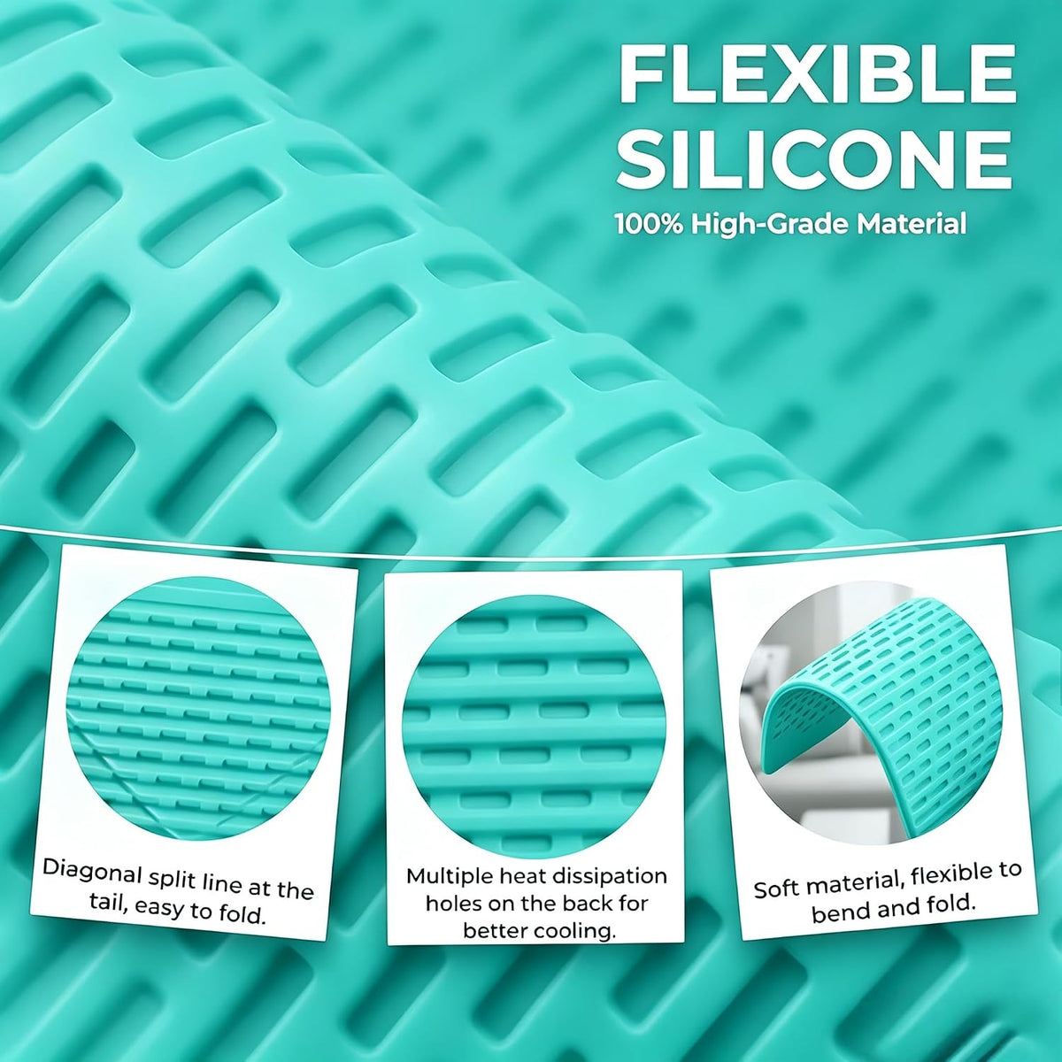Flexible Silicone Aluminum Phone Holder Tablet Stand with Charging Port Design, Foldable Airplane Laptop/Phone Stand for Home Office Travel (Tiffany)
