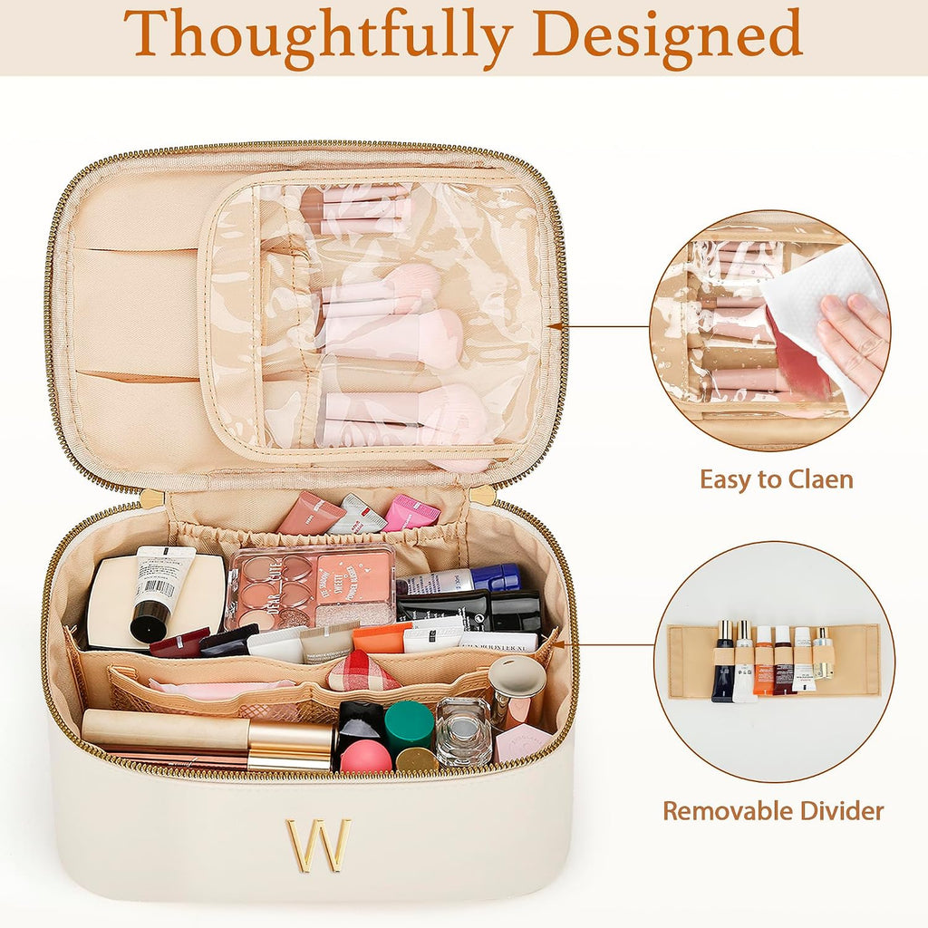 Personalized Initial Travel Makeup Toiletry Bag Gifts for Women