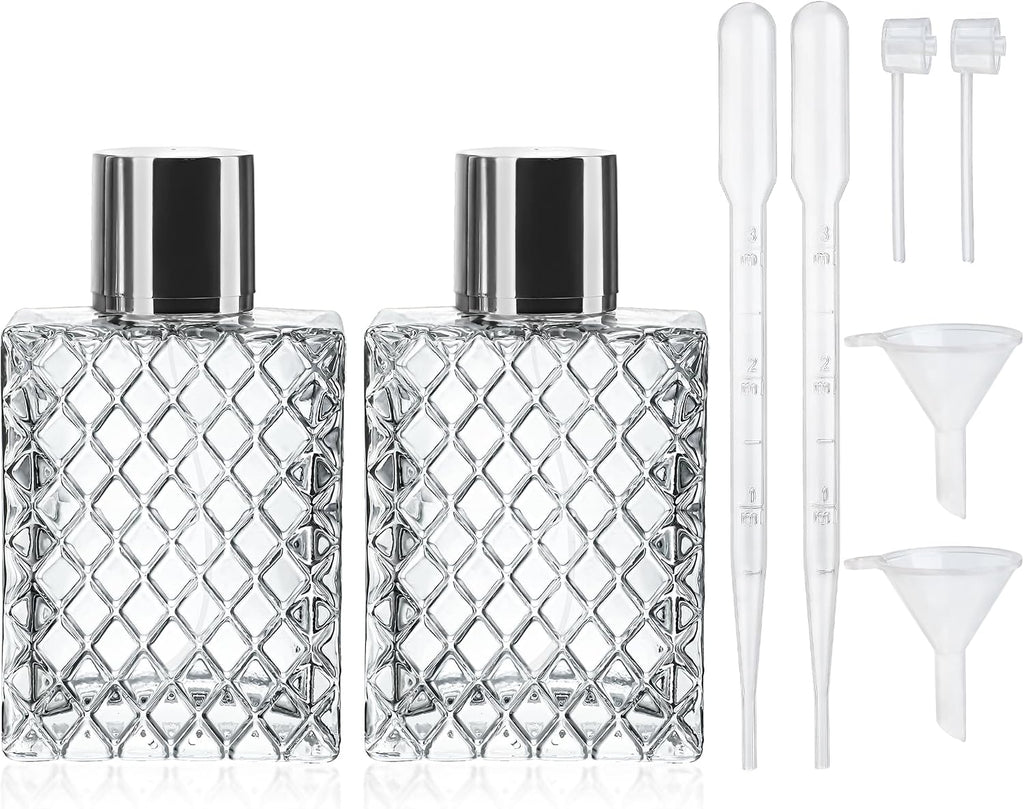 YU FENG 2 Pack Perfume Spray Bottles, 100ml/3.4oz Refillable Glass Atomizer