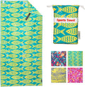 4Monster Quick Dry Beach Towel, Ultra Absorbent Microfiber Travel Towel, Lightweight & Compact for Beach, Swimming, Camping, Pool, Water Sports & Yoga