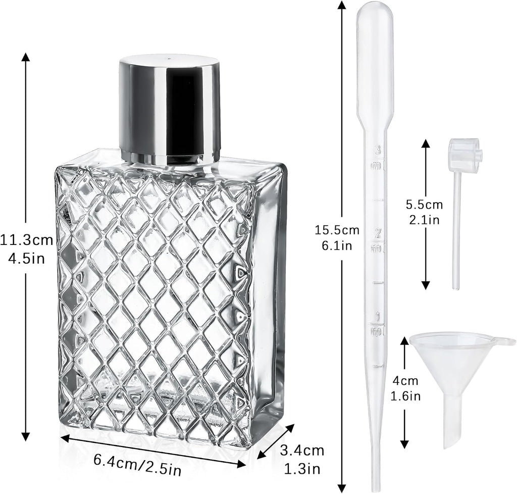 YU FENG 2 Pack Perfume Spray Bottles, 100ml/3.4oz Refillable Glass Atomizer