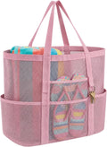 Mesh Beach Bag with 9 Pockets for Family Pool Days and Travel