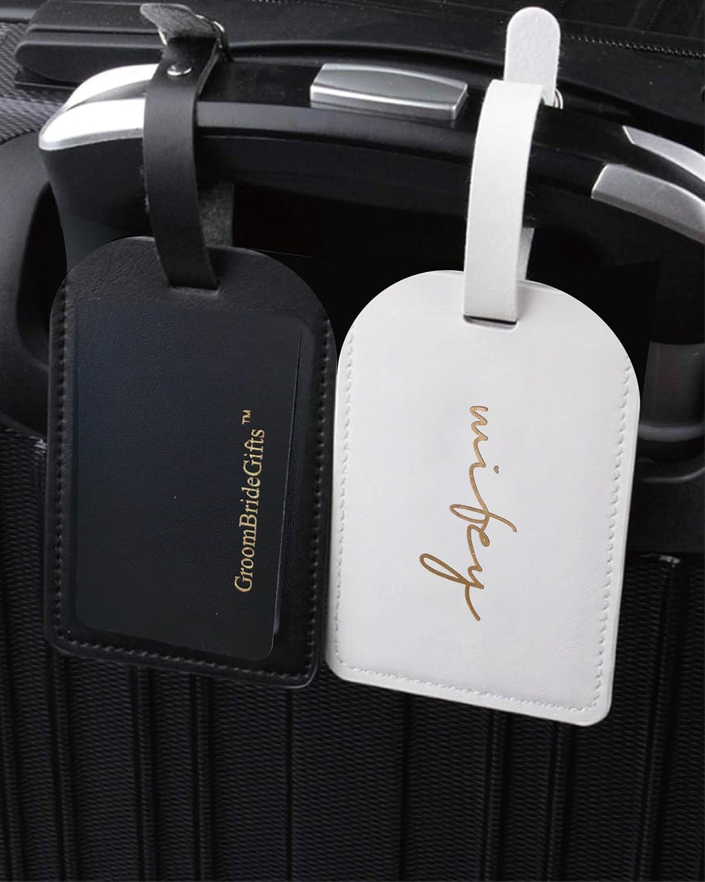 Hubby and Wifey Luggage Tags, Bridal Shower Gifts, Honeymoon Travel Essentials,Engagement Gift for Couples