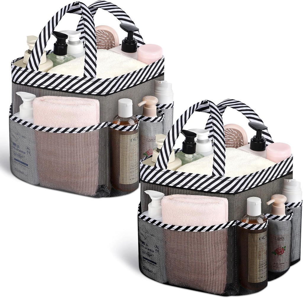 Mesh Shower Caddy Portable - 9 Pockets for College Dorm Room Essential
