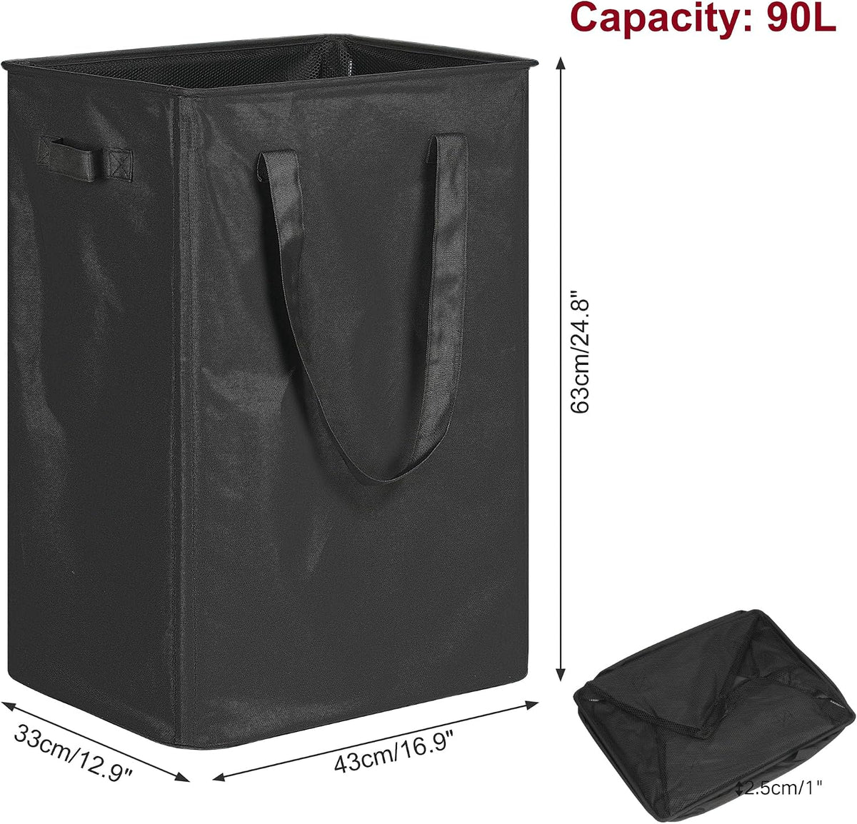 efluky Slim Laundry Hamper Narrow Laundry Basket with Handles