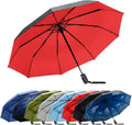 RainPlus Windproof Travel Umbrella - Compact, Automatic, Folding and Portable - Umbrellas For Rain for Men and Women - Car, Backpack, Purse, Strong & Wind Resistant