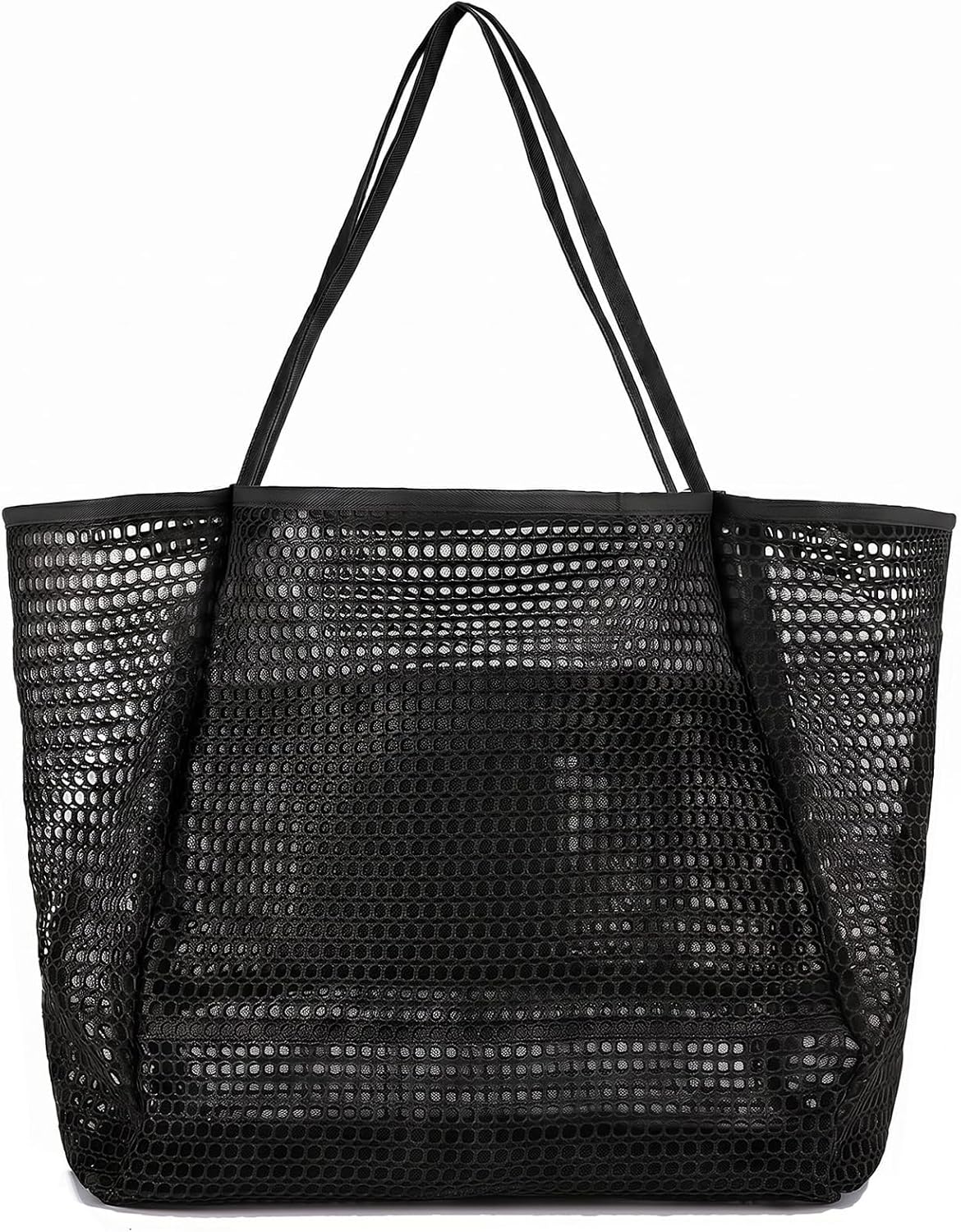 Beach Bag with Mini Pocket, Large Foldable Mesh Tote for Women, Lightweight & Travel Bag for Vacation & Outdoor