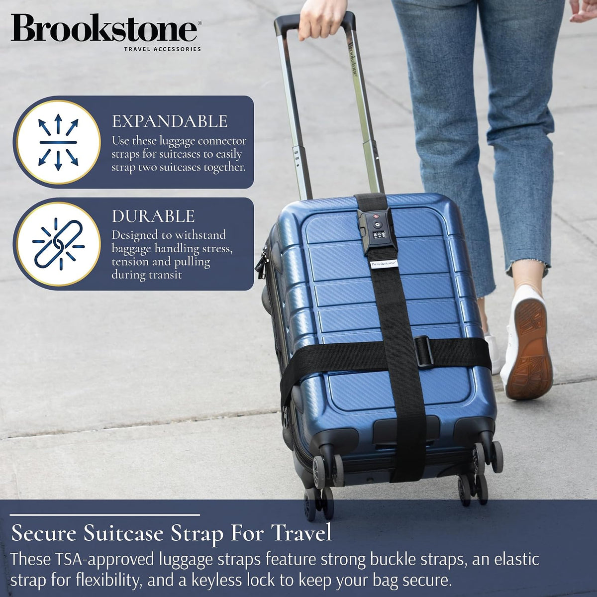Brookstone Luggage Strap 2-in-1 TSA-Approved Expandable Strap