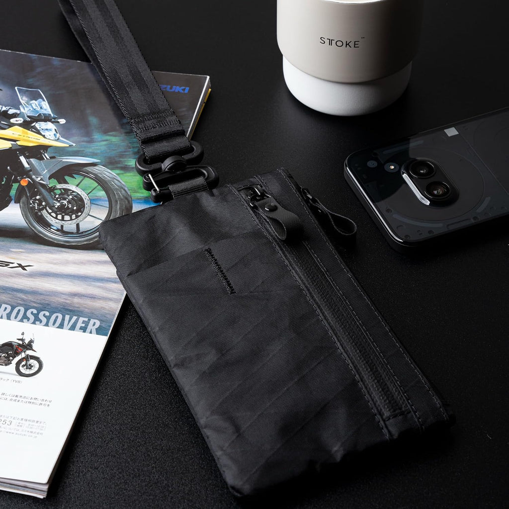 ALPAKA Zip Clutch RFID Blocking Zipper Wallet Passport Holder Black