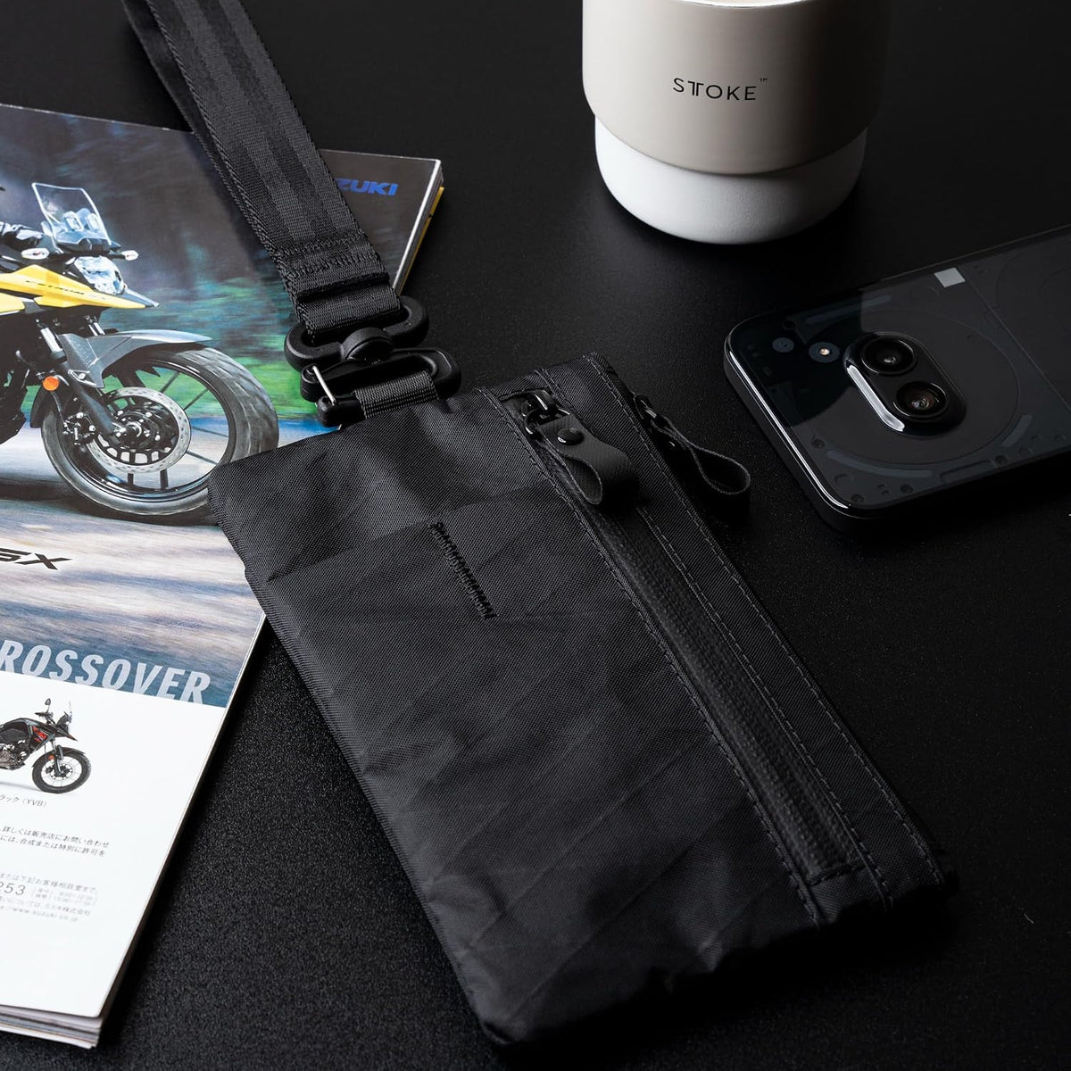 ALPAKA Zip Clutch RFID Blocking Zipper Wallet Passport Holder Black