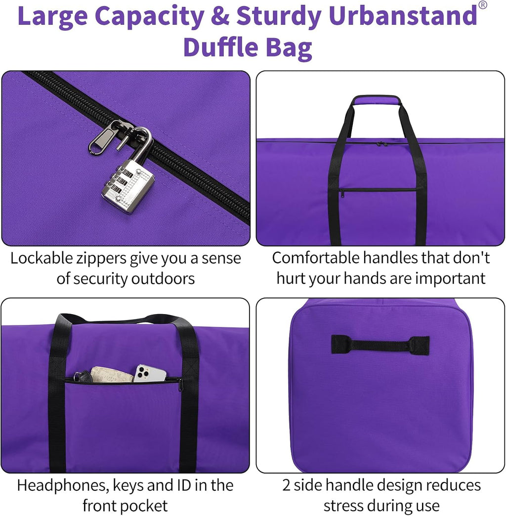 Urbanstand 52 inch Foldable Duffel Lock Zipper Travel Camp, Purple 2Pack