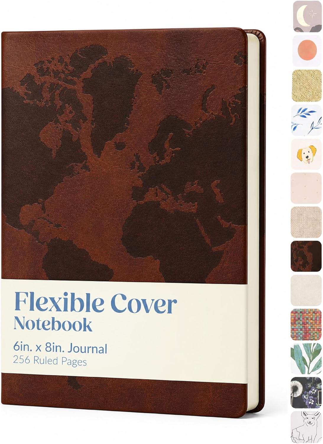 WORLD TRAVELER Eccolo 6x8 A5 Lined Journal - 256 Page Lay Flat Notebook