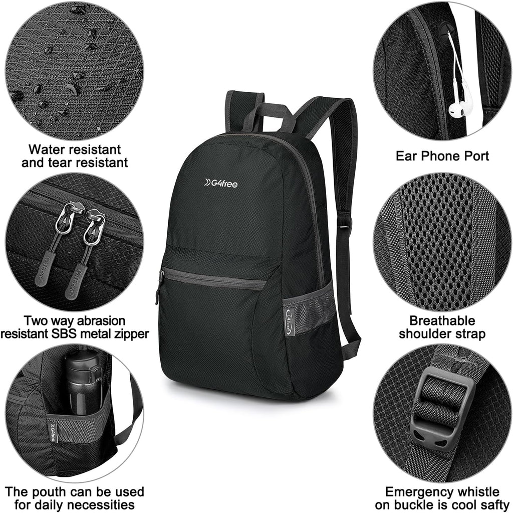 G4Free 30L Packable Travel Hiking Backpack for Men Women