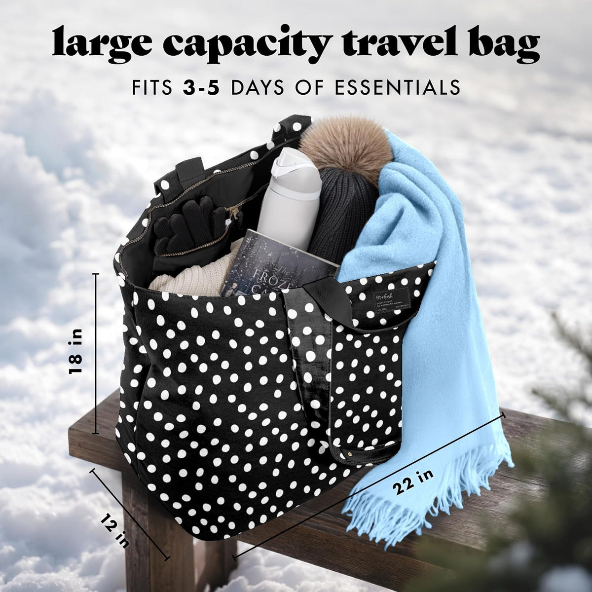 Fit & Fresh All The Things XL Tote Bag for Women, Beach Bag & Weekender