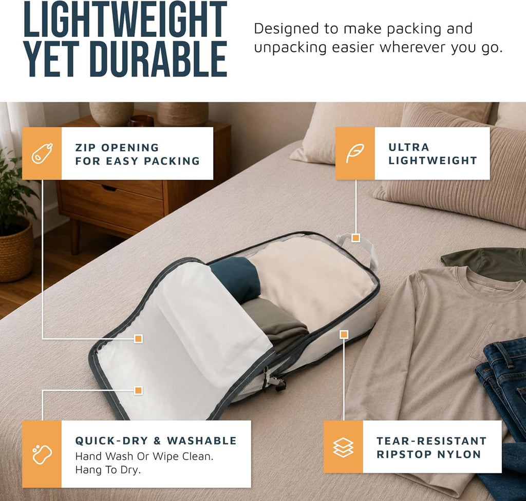 TRIPPED Travel Gear Large Compression Packing Cubes 4-Piece Set for Travel