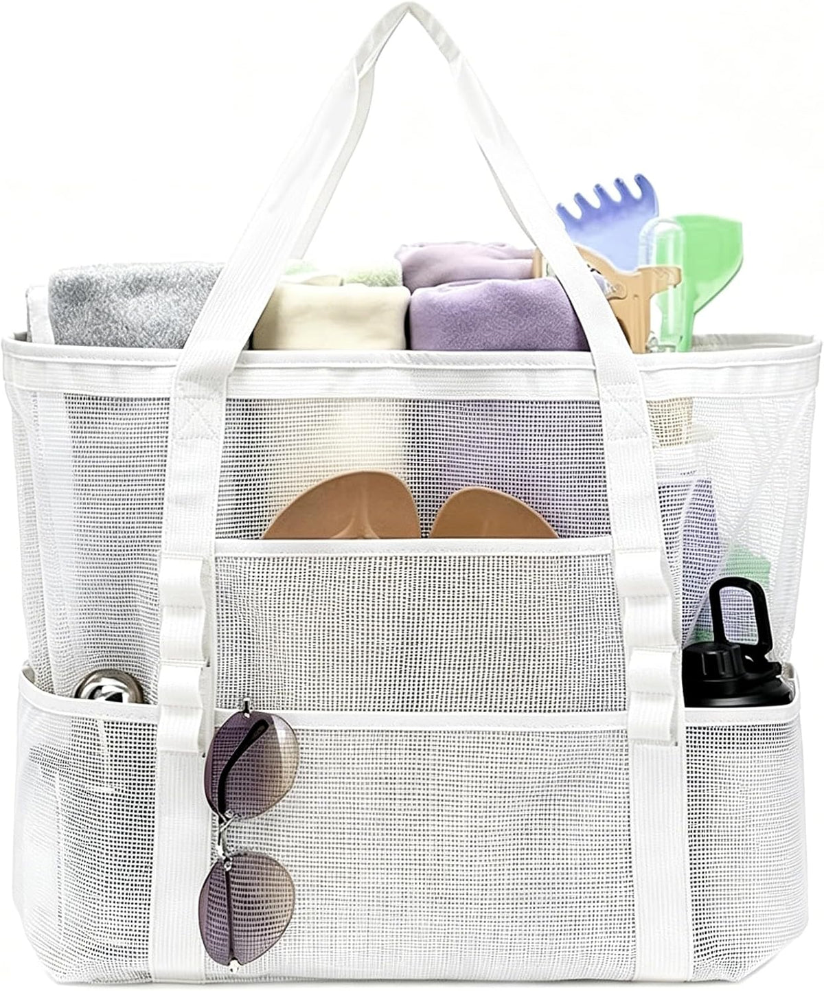 KELMALL XL Mesh Beach Tote, Sandproof Quick Dry Pool Vacation Bag