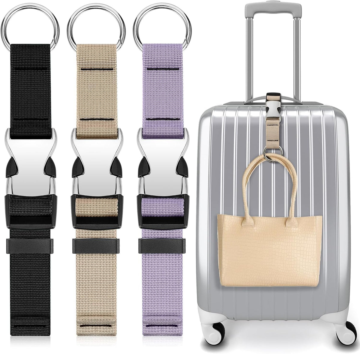 3 Pcs Add a Bag Luggage Straps for Suitcases, Connector Straps